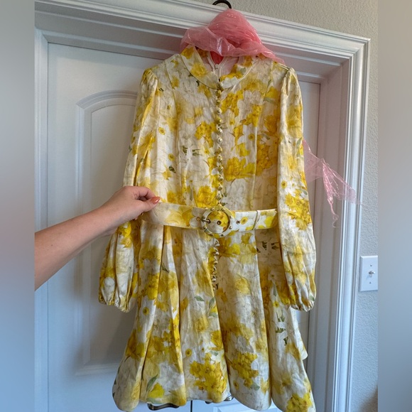 ZIMMERMANN WONDERLAND FLORAL BELTED MINI DRESS - SIZE 4 - NWOT - Picture 5 of 10